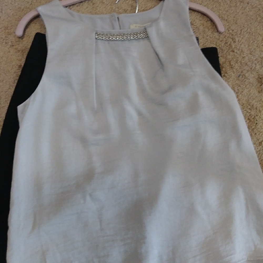 Silver beaded dress top